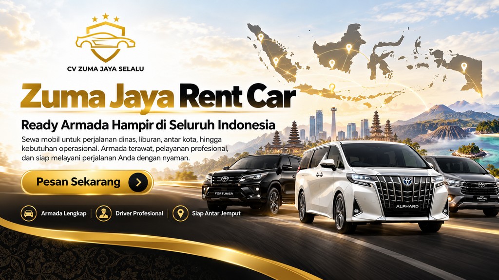 Layanan Zuma Jaya Rent Car dengan armada untuk perjalanan nasional